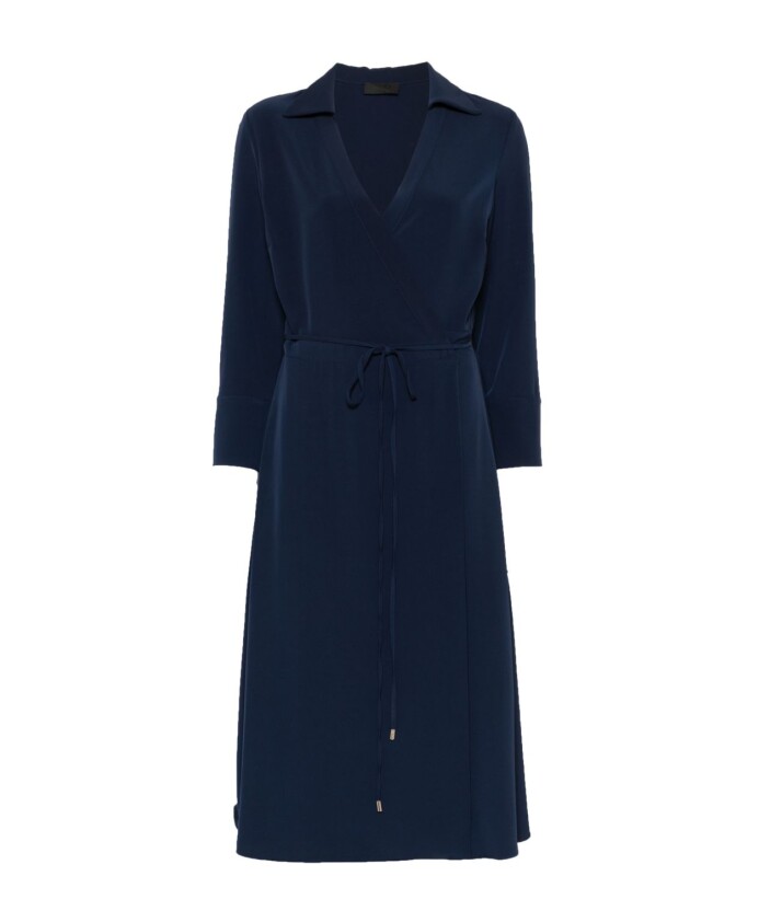 robe-midi-bleue-portefeuille-avec-ceinture