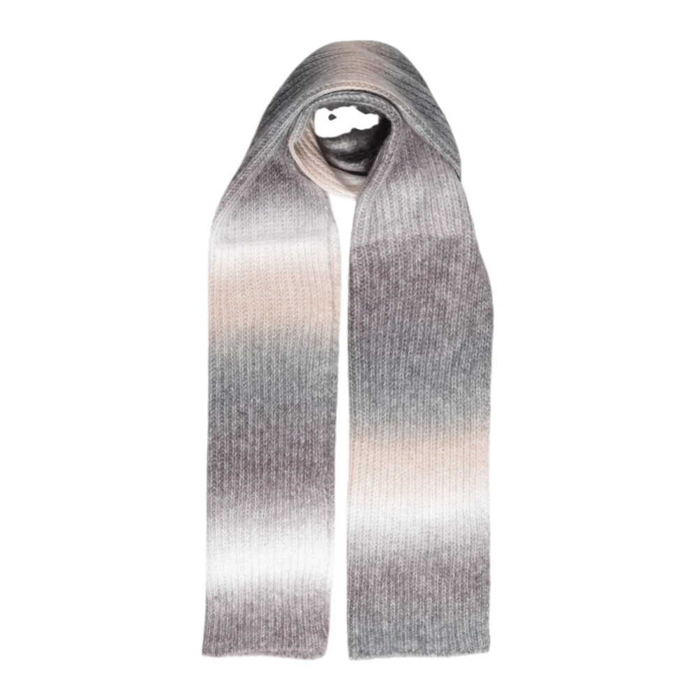 Only Women's Multicolor Winter Scarves, One Size, Grey Striped Knit Scarf