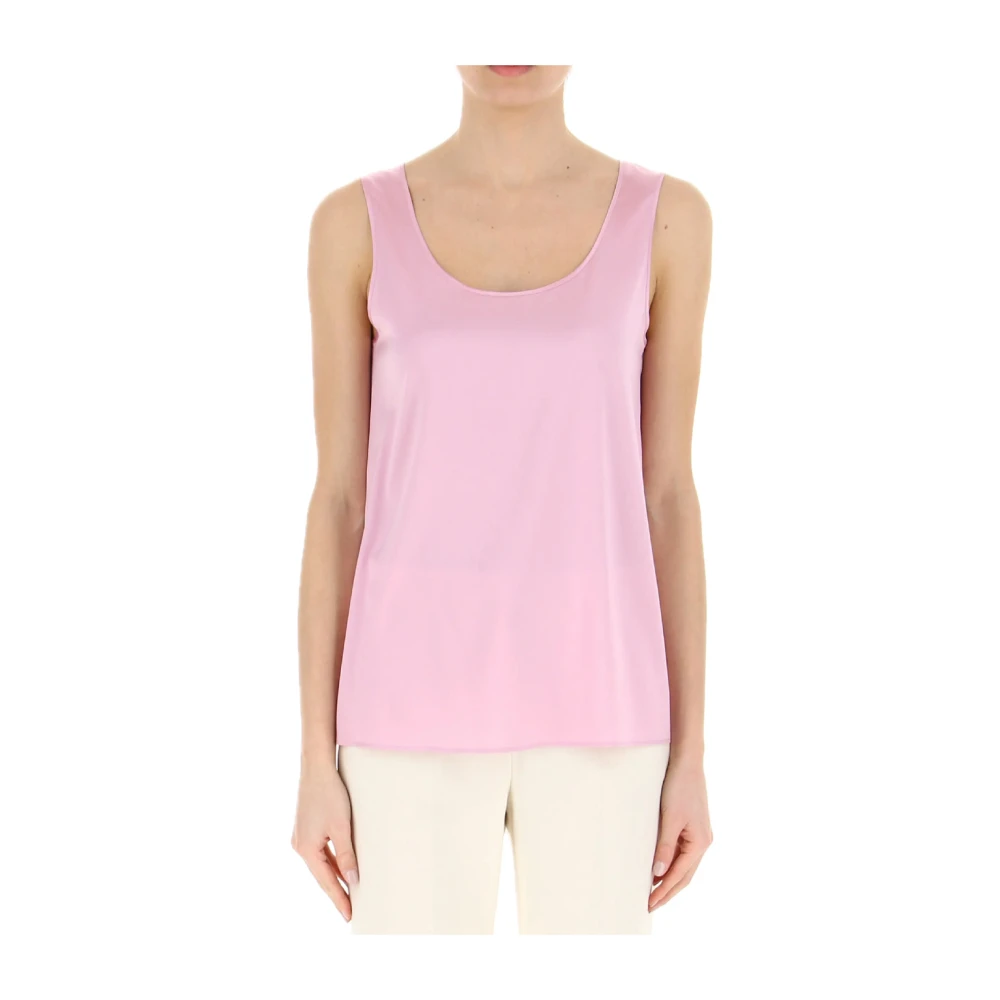 Pennyblack Zijden Top met Ronde Hals Pink Dames