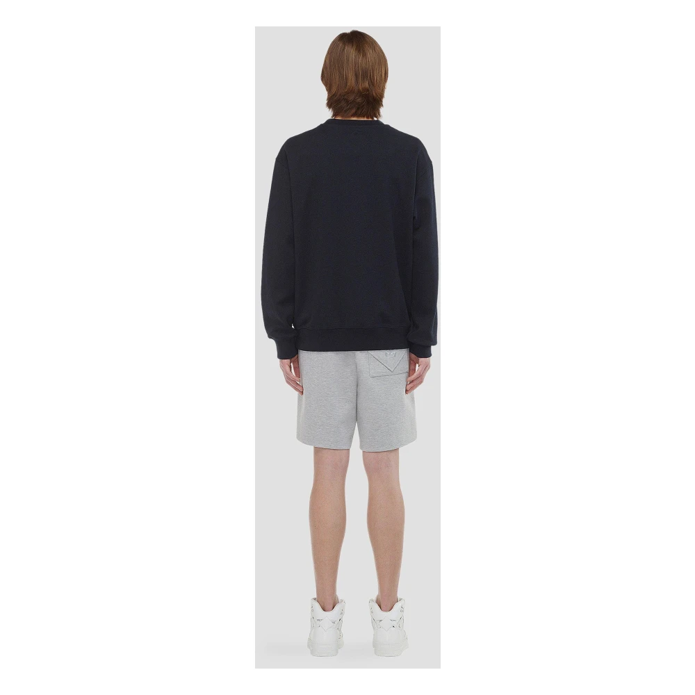 MCM Bouclé sweatshirt met logopatch Blue Heren