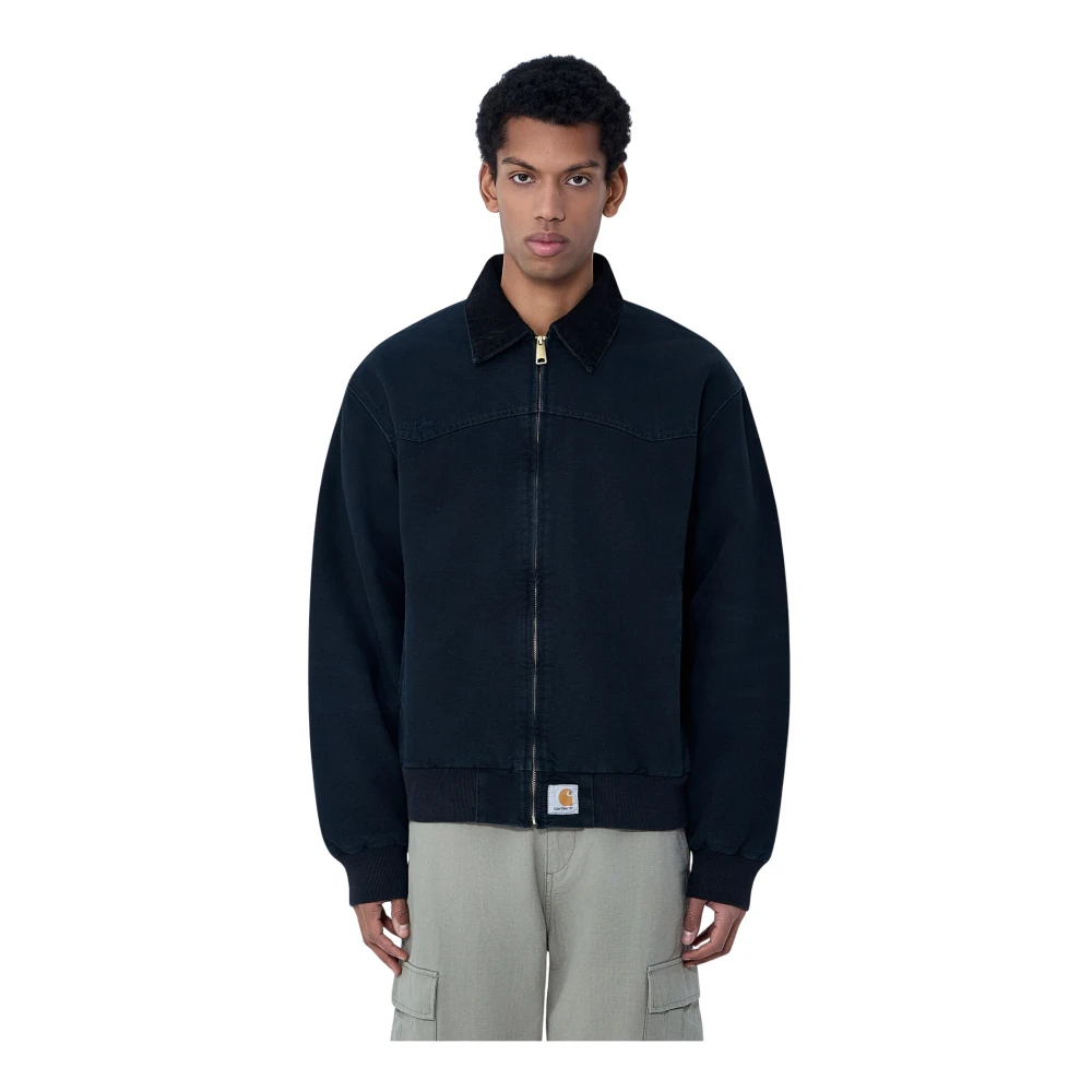Carhartt Wip Men's Black Bomber Jackets, S, Og Santa Fe Jacket
