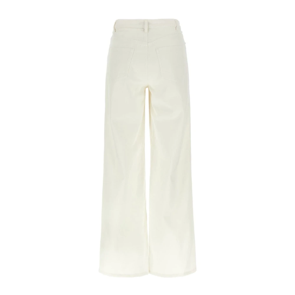 A.p.c. Witte Jeans Knoopsluiting Klassiek Zakken Beige Dames