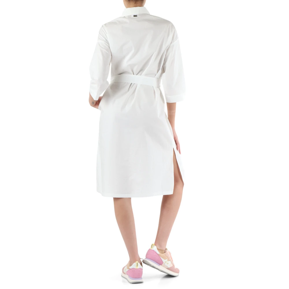 Sun68 Katoenen chemisier jurk met klassieke kraag White Dames