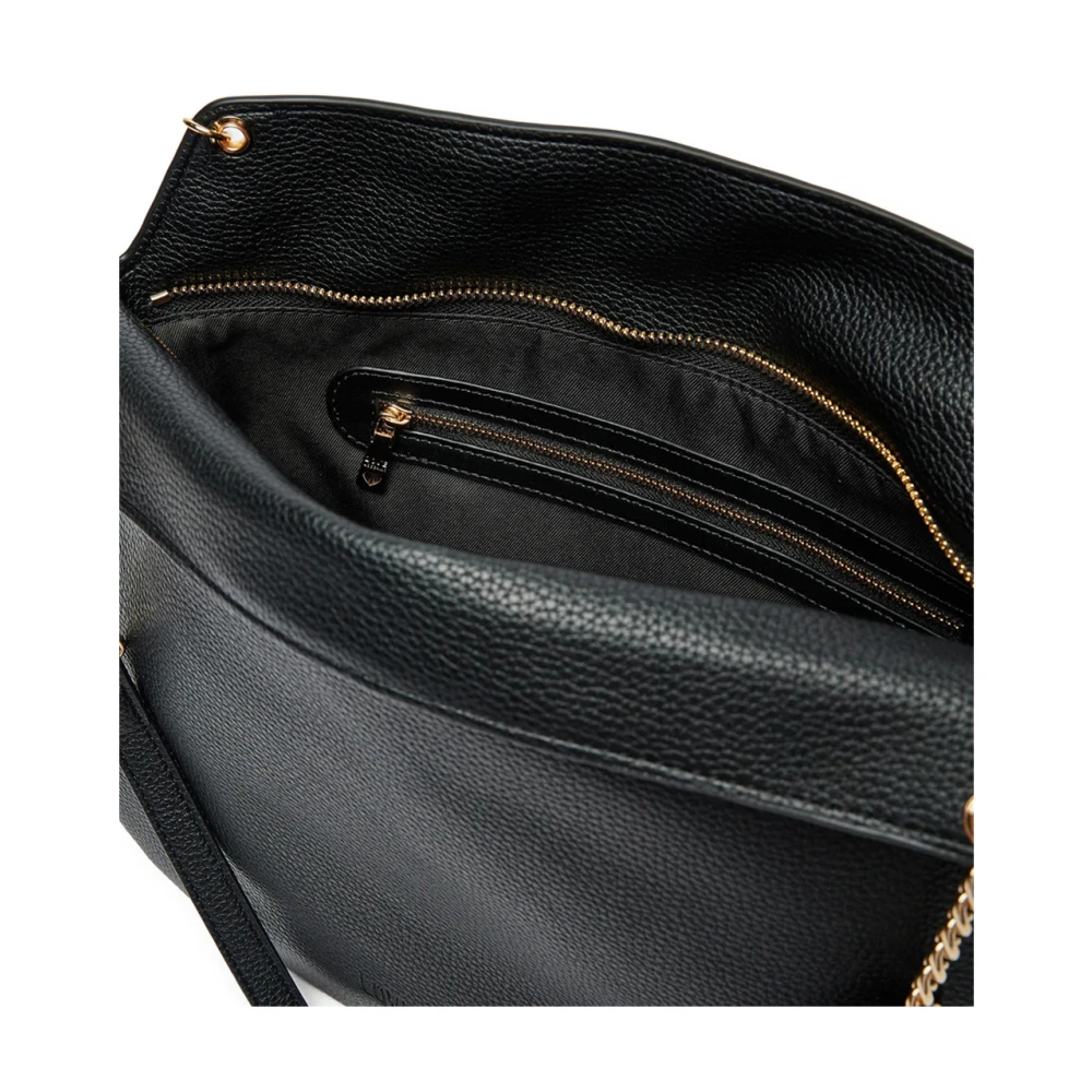 Love Moschino Zwarte schoudertas met gouden details Black Dames