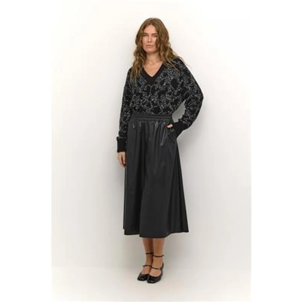 Kaffe Zwarte Kamikka Lange Rok Black Dames