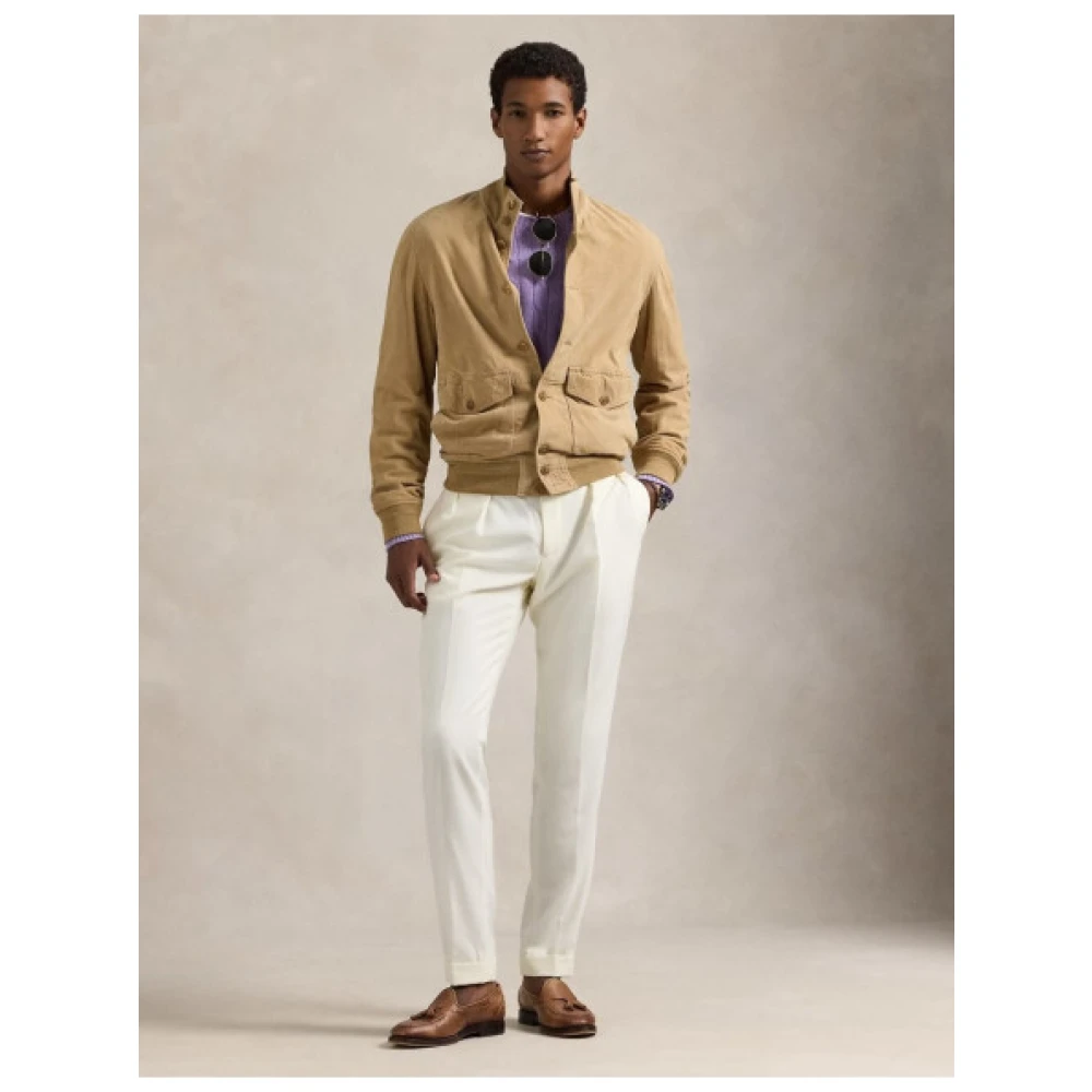 Polo Ralph Lauren Suède leren jas met Tartan voering Brown Heren