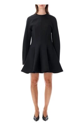 Peplum Wool Mini Dress
