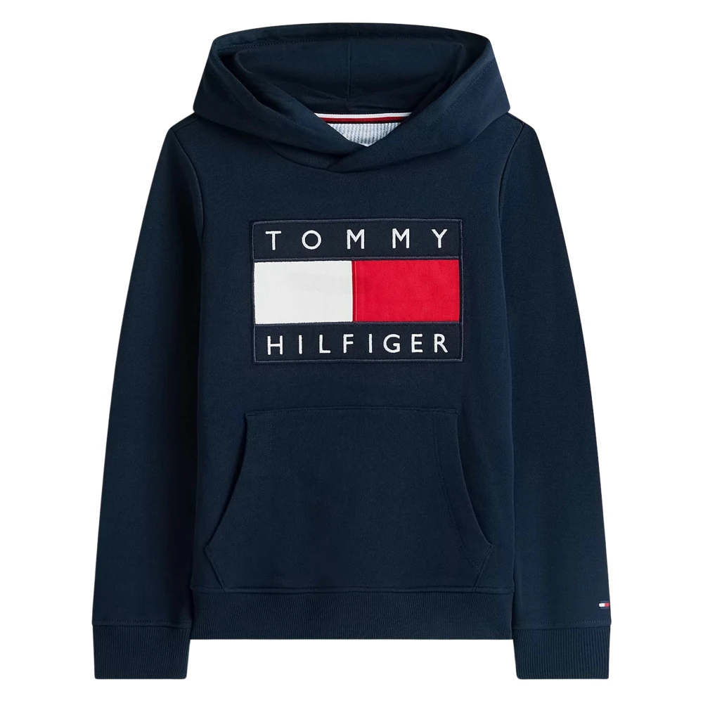 Tommy Hilfiger Unisex Kids Blue Kids Sweatshirts, 6 Y, Heritage Flag Hoodie