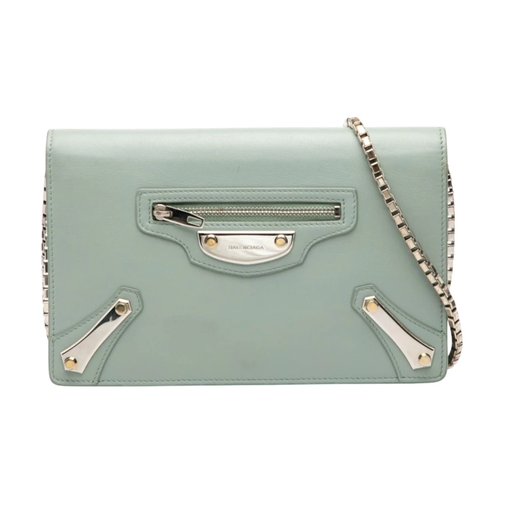 Balenciaga Vintage Women's Green Pre-Owned Chain Wallet
