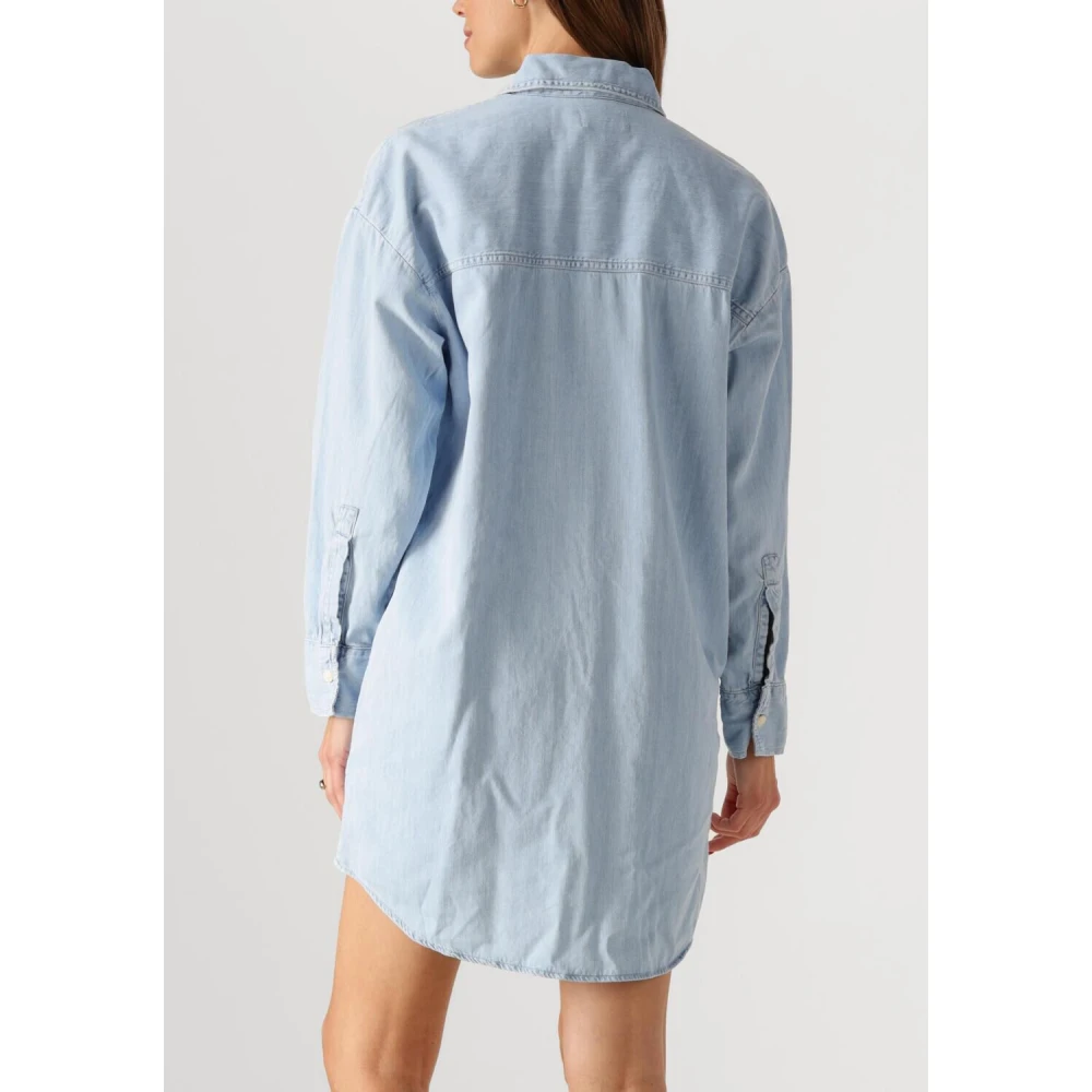 Calvin Klein Tencel Loose Shirt Denim Jurk Blue Dames