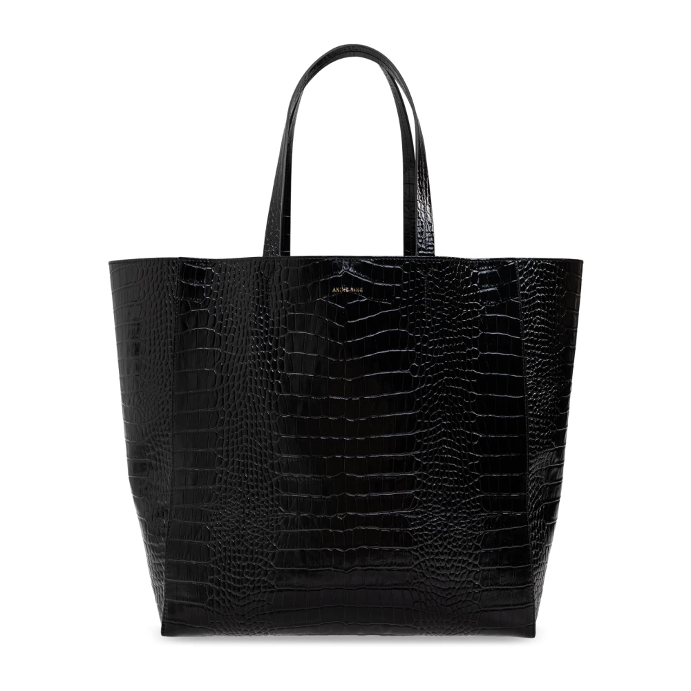 Anine Bing Krokodilreliëf Tote Tas Black Dames