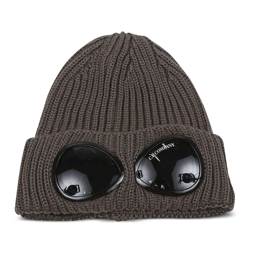C.p. Company Men's Gray Accessories, One Size, Walnut Knit Cap In Merino Wool