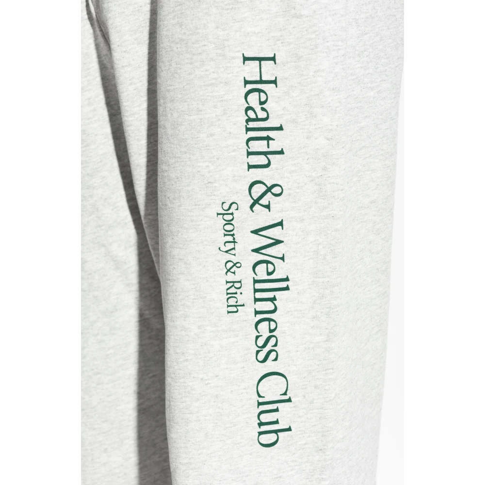 Sporty & Rich Sweatpants uit de H&W Crest Heather collectie Gray Unisex