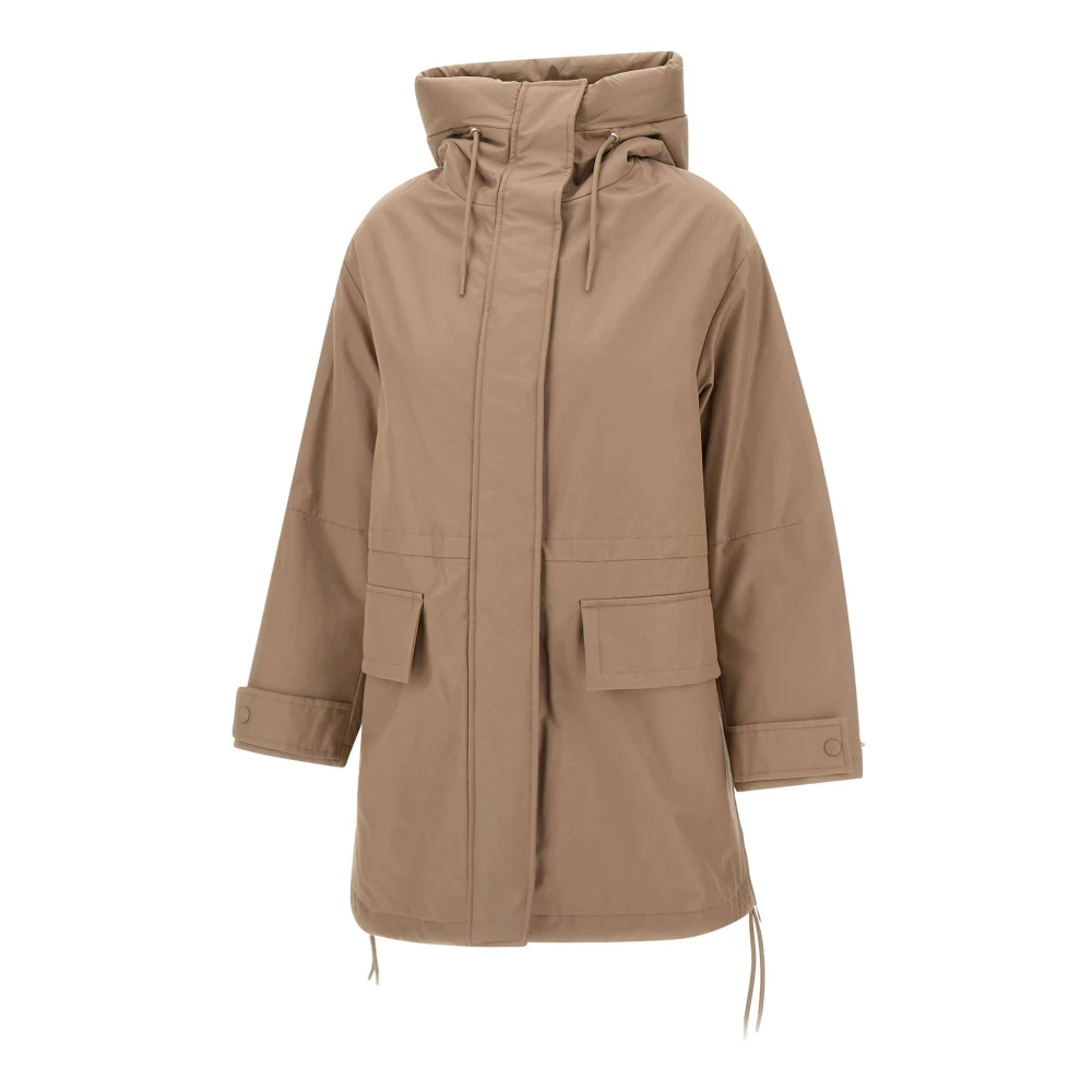 Duno Kameel Reversible Parka met Technische Stoffen Brown Dames