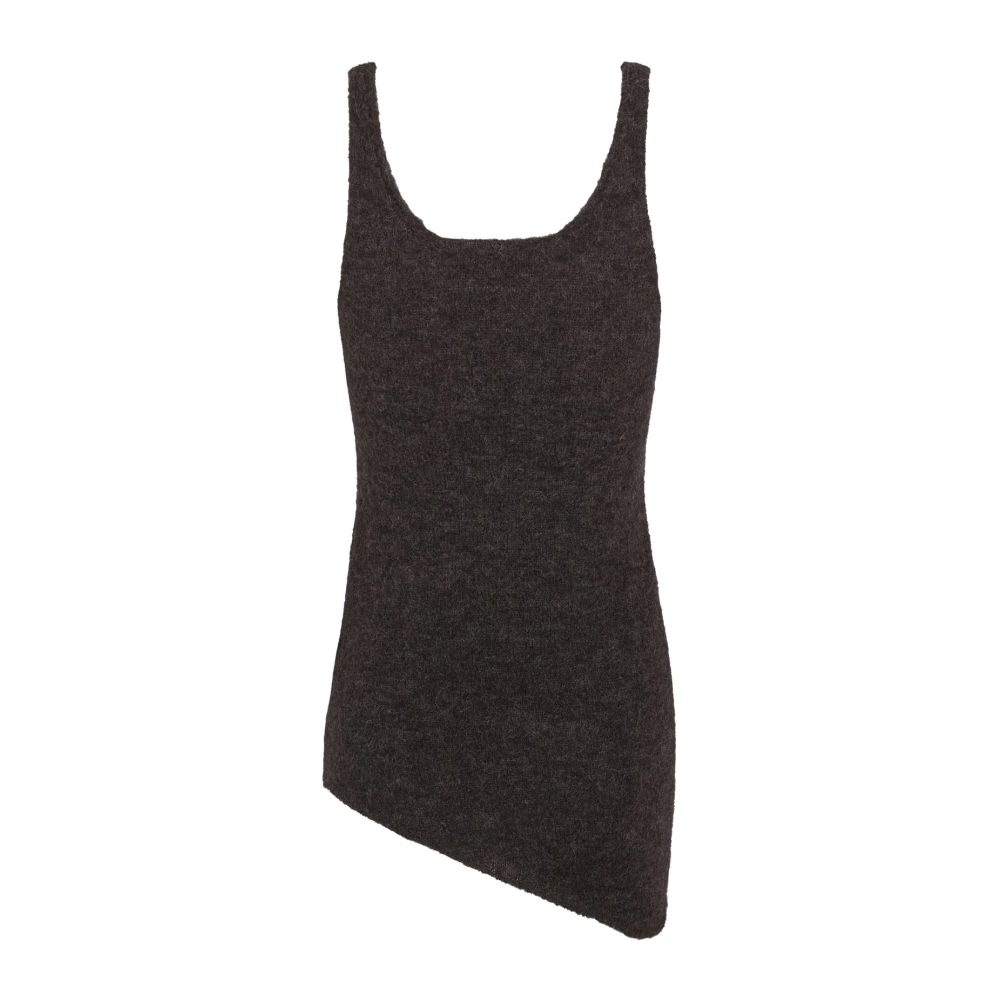 Cortana Alpaca Merino Zijde Grafiet Top Black Dames