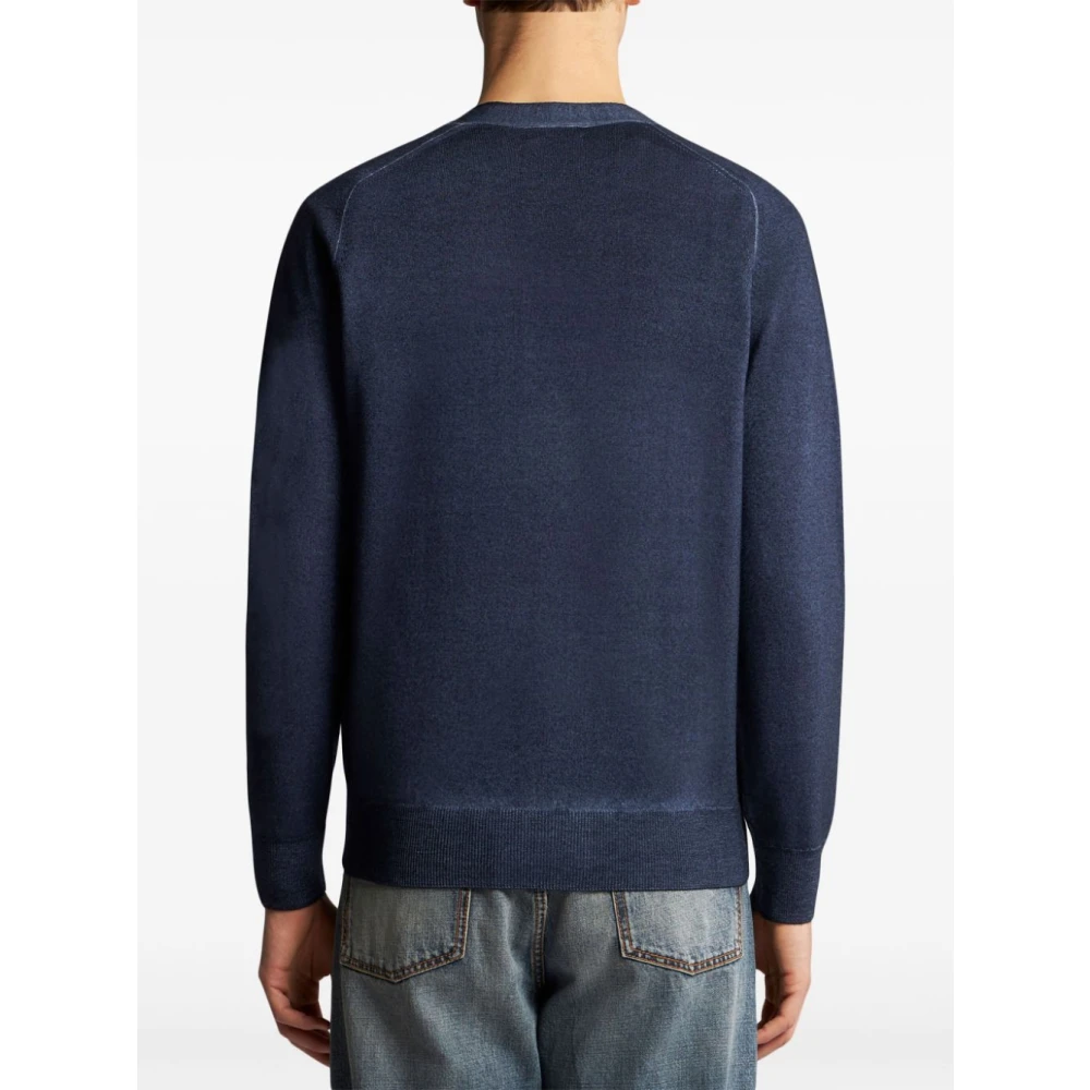 ETRO Blauwe Trim Cardigan Blue Heren