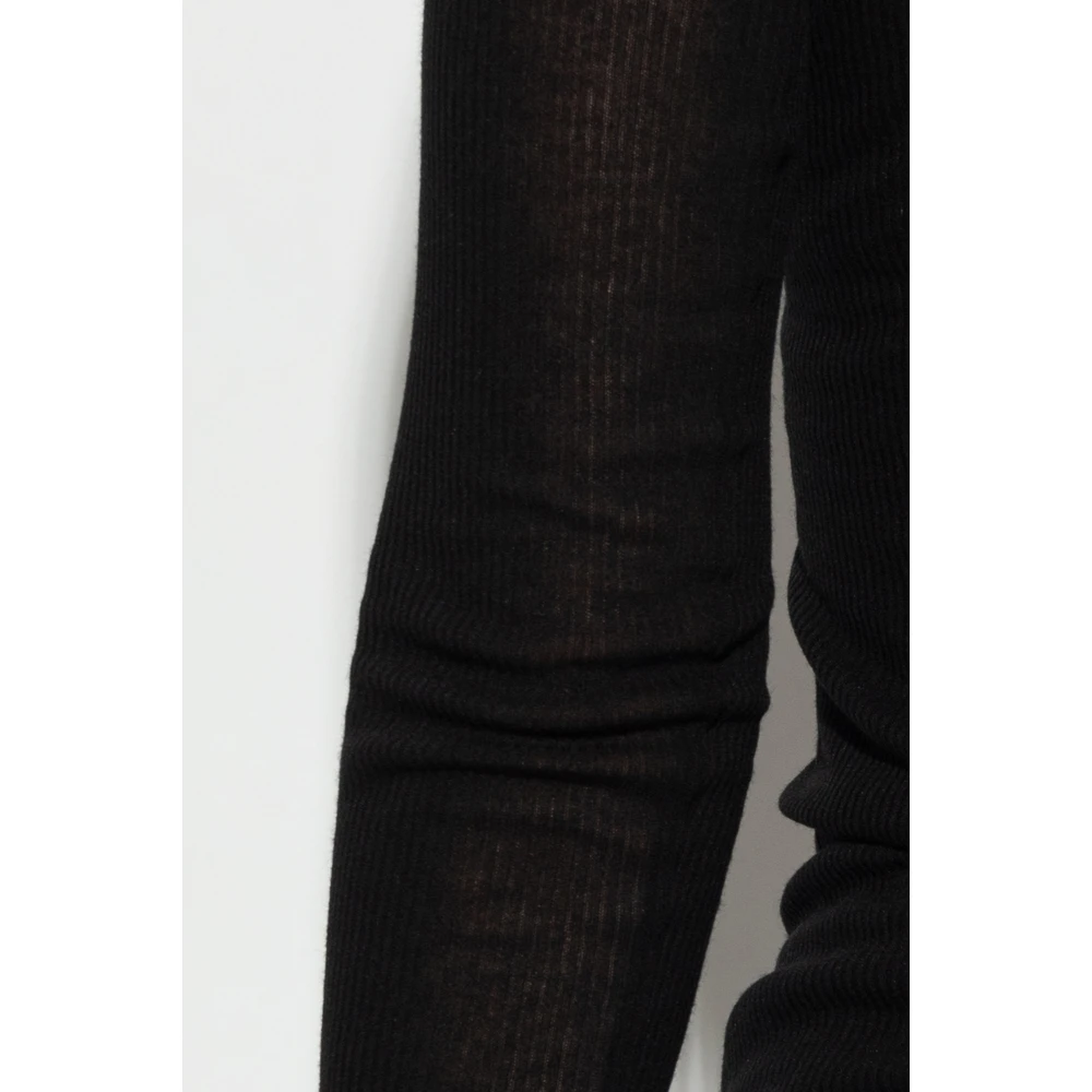Rick Owens Geribbelde Top met Lange Mouwen Black Dames