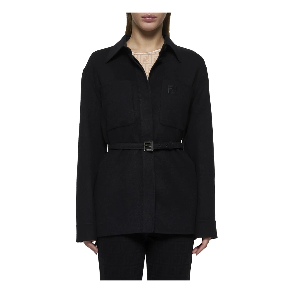 Fendi Zwarte Winterjassen Black Dames