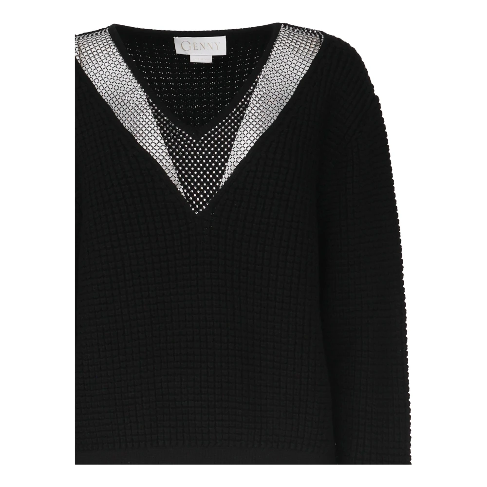 Genny Zwarte Sweater Collectie Maglieria Black Dames