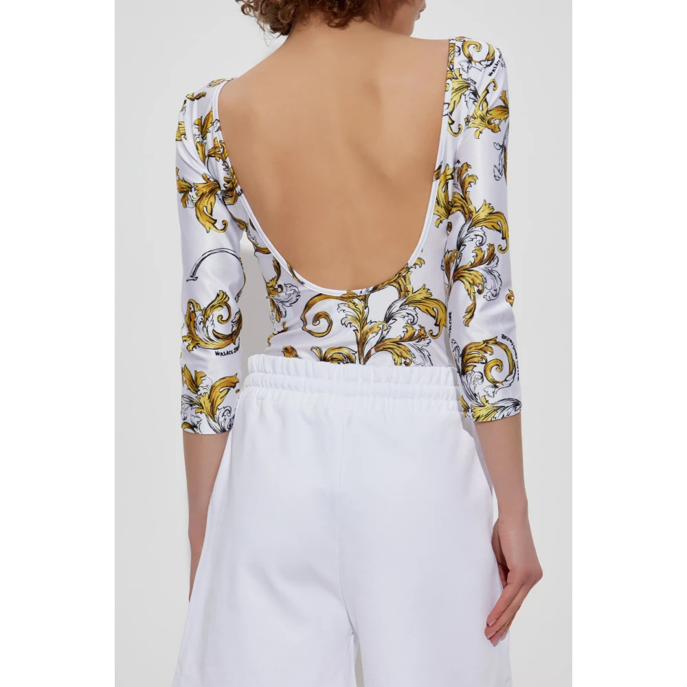 Versace Jeans Couture Body met Barocco-print White Dames