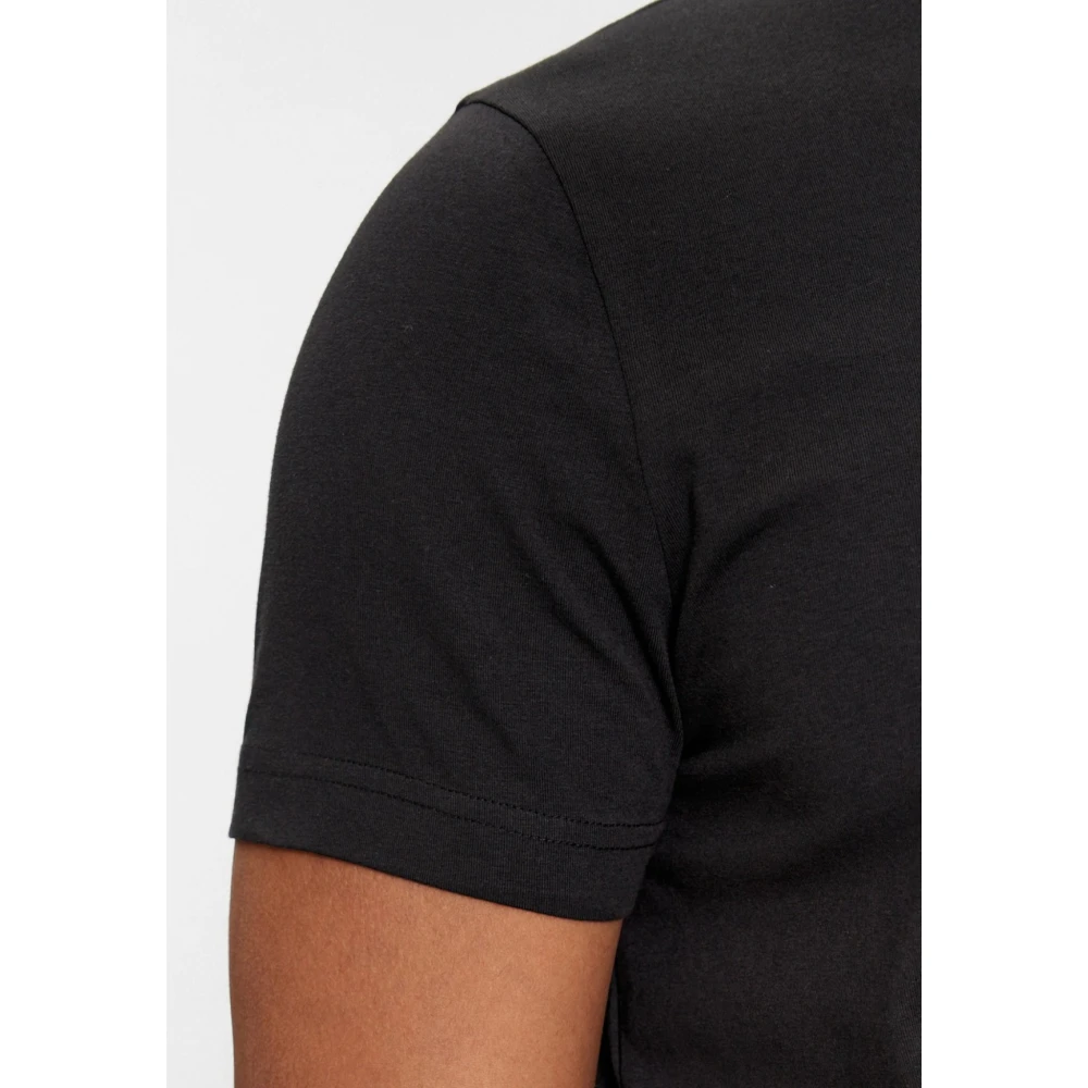 Calvin Klein Zwarte Slim Fit Katoenen T-shirt Black Heren