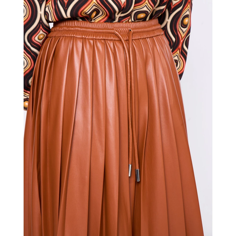 Silvian Heach Geplooide midi-rok Brown Dames