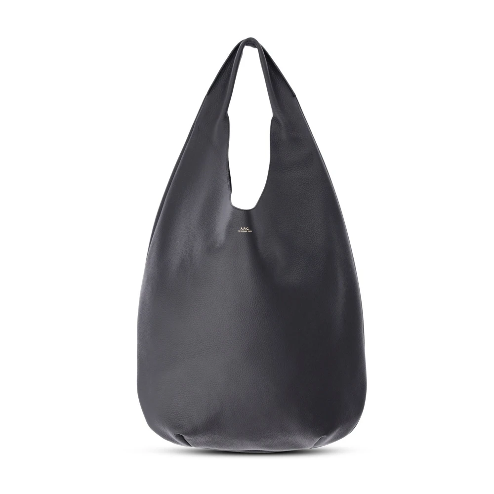 A.p.c. Gestructureerde leren tote tas Black Dames