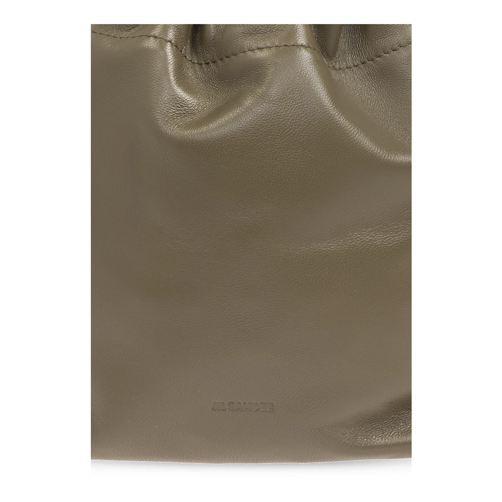 Jil Sander Leren schoudertas Dumpling Green Dames