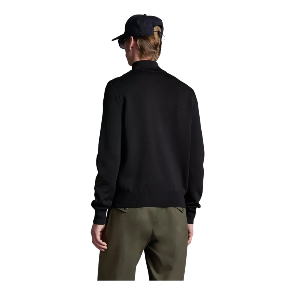 Moncler Gewatteerde Katoenen Cardigan met Rits Black Heren