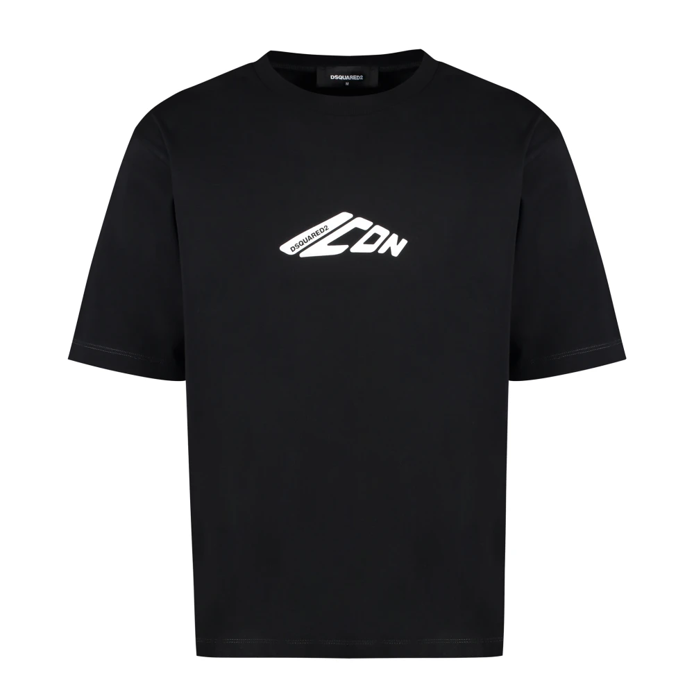 Dsquared2 Men's Black Icon New Generation Loose Fit T-Shirt - T-Shirts - L - Tops