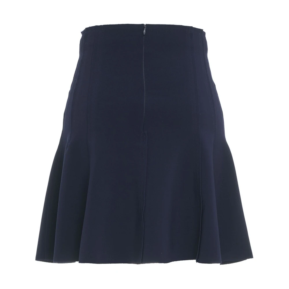 Norma Kamali Blauwe Flared Mini Rok Aw24 Blue Dames