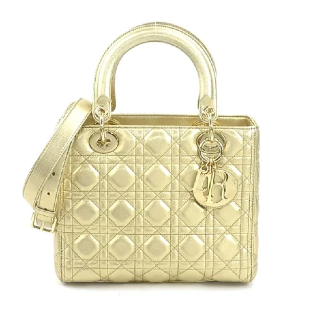 Dior Vintage Pre-owned Leather dior-bags Yellow Dames