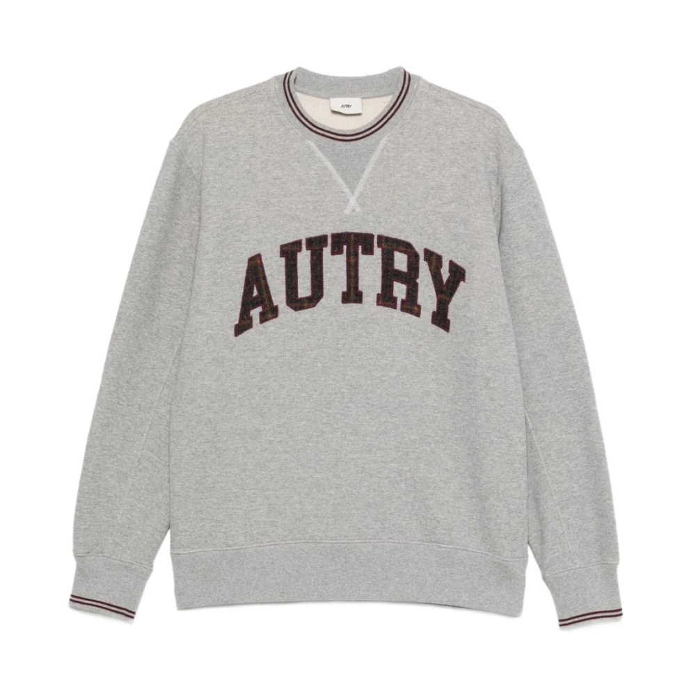 Autry Men's Gray Crew-Neck Sweatshirt With Logo