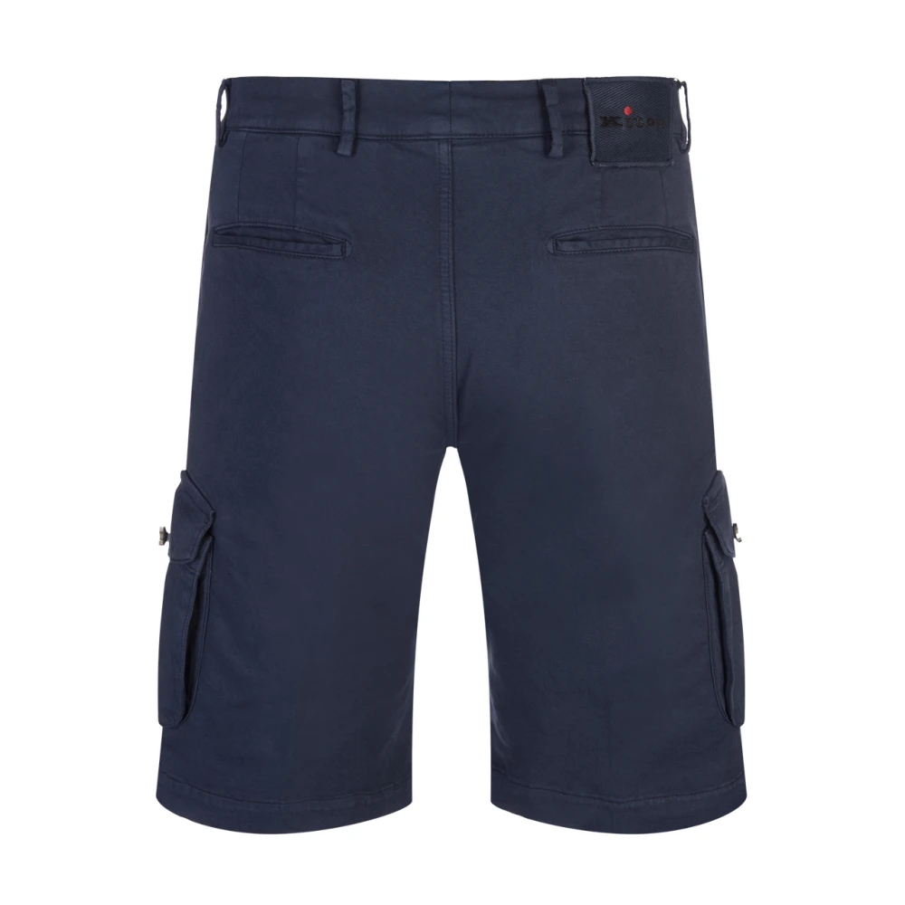 Kiton Blauw Katoen Elastaan Jas Voering Blue Heren