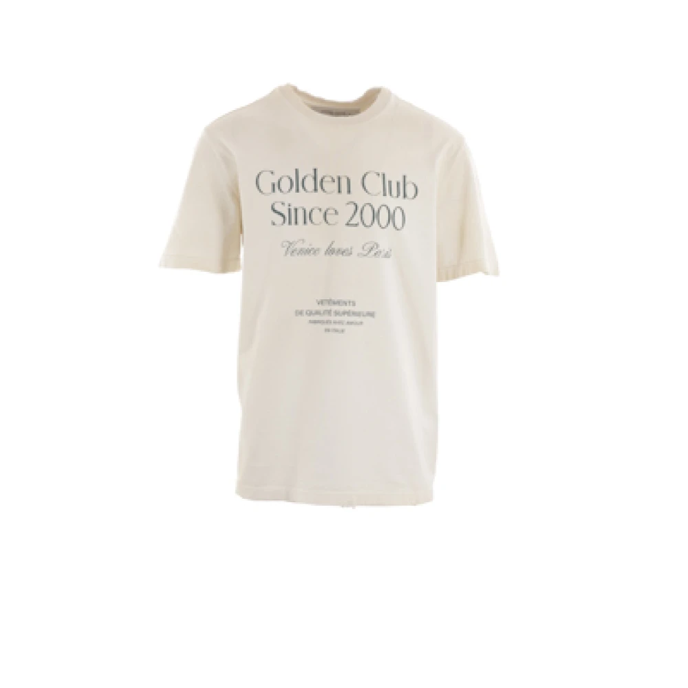 Golden Goose Witte Oversize T-shirt met Logo Print White Heren