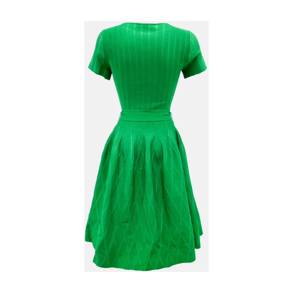 Carolina Herrera Groene Jacquard Jurk met Riem Green Dames