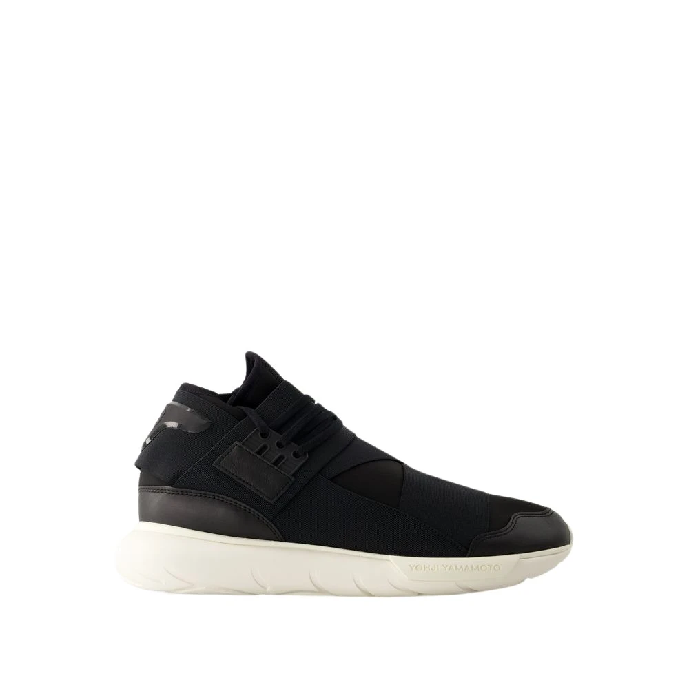 Y-3 Zwarte Leren Qasa Sneakers Heren Schoenen