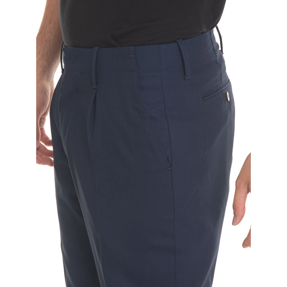 Hindustrie Chino met knoopsluiting en kleermakerssplit Blue Heren
