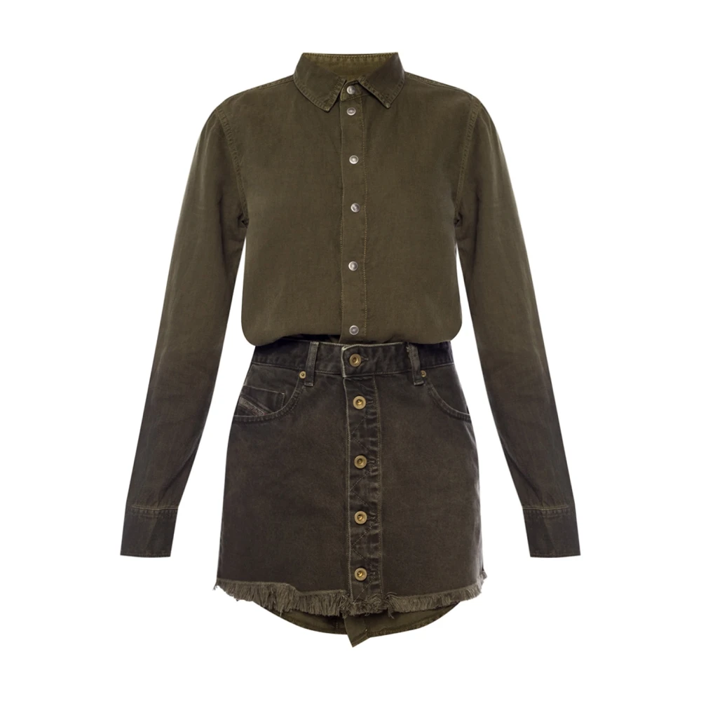 Diesel Shirt & spijkerrok Green Dames