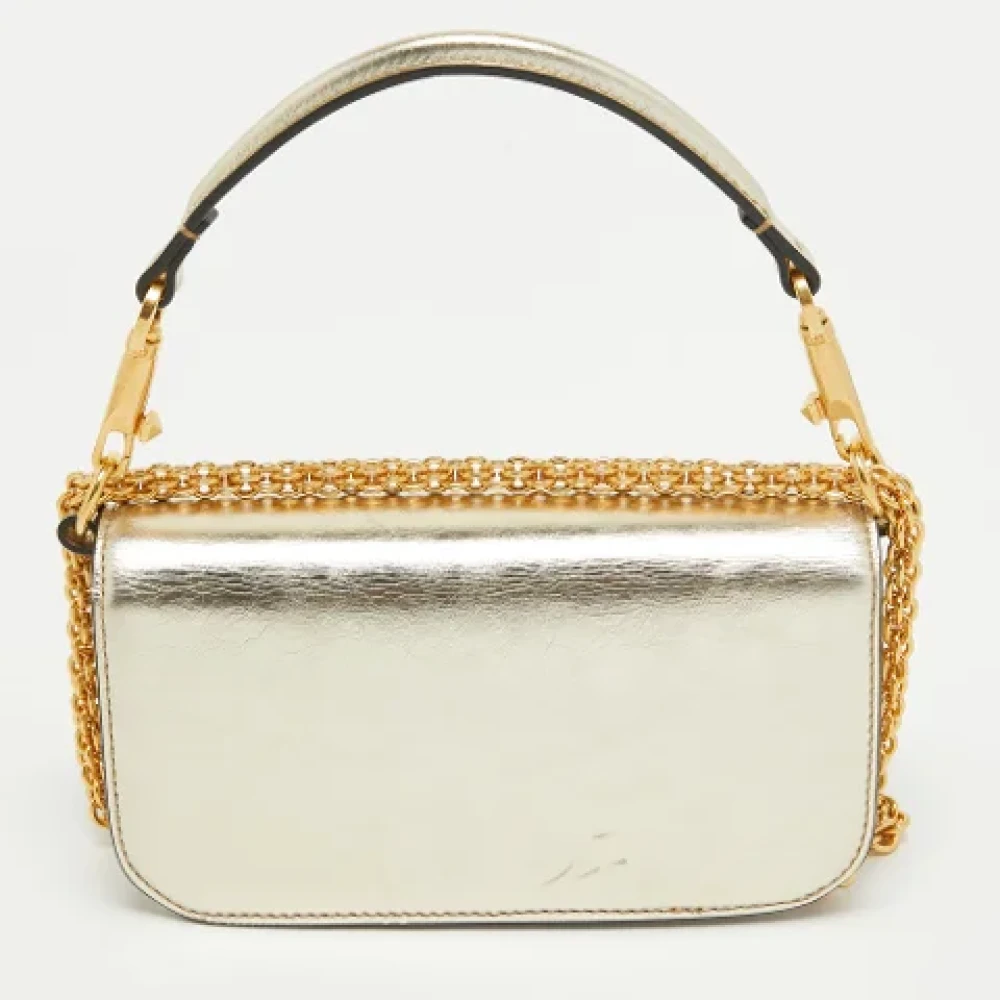 Valentino Vintage Pre-owned Leather shoulder-bags Yellow Dames