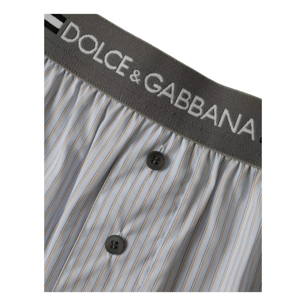 Dolce & Gabbana Gestreepte katoenen boxershorts Gray Heren