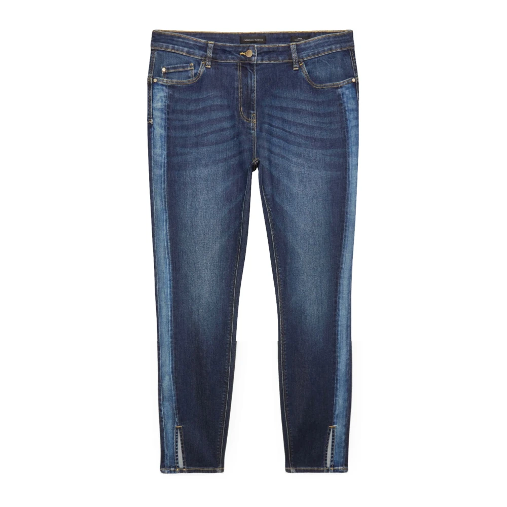 Fiorella Rubino Slim Fit Jeans met genuanceerde randen Blue Dames