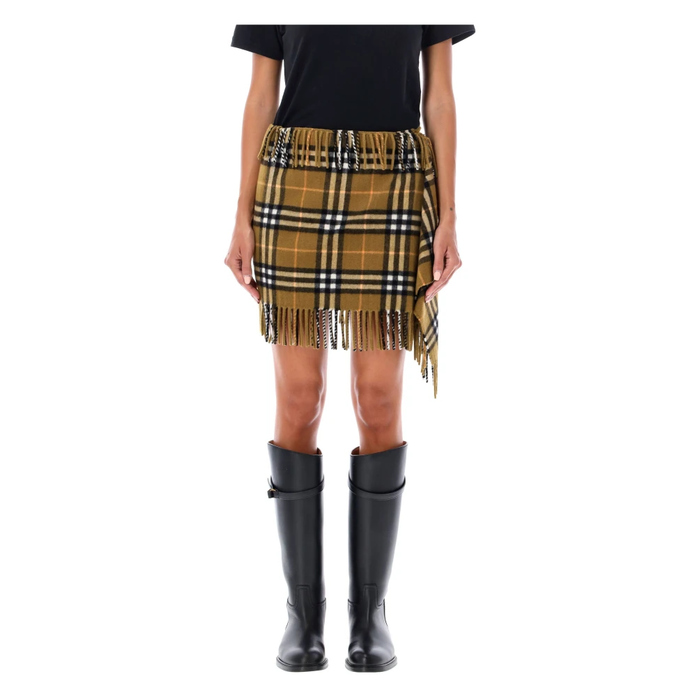 Burberry Geruite Sjaal Rok Oxide Aw24 Multicolor Dames