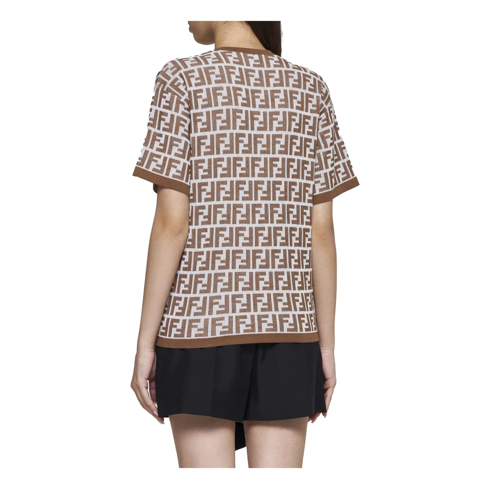 Fendi Stijlvolle T-shirts en Polos Brown Dames