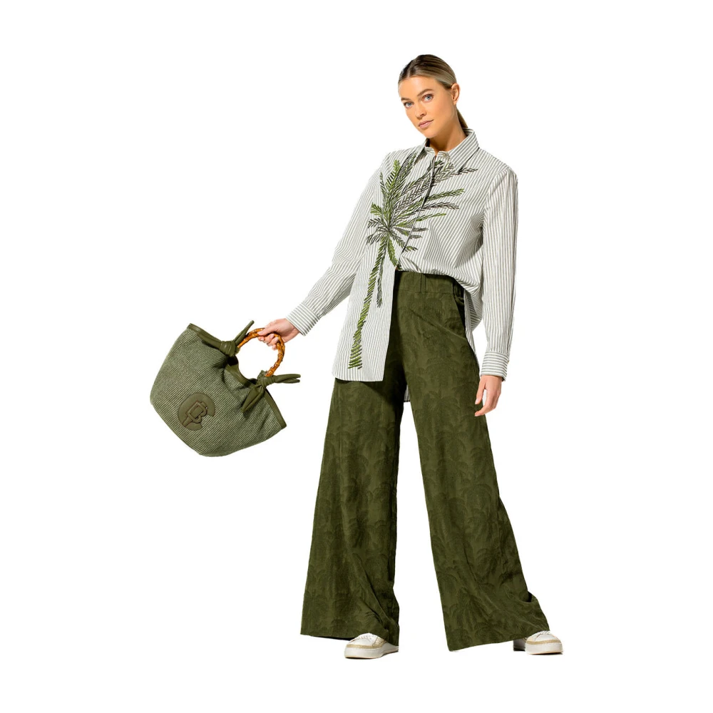 Caroline Biss Elegant Broek 1542 Green Dames