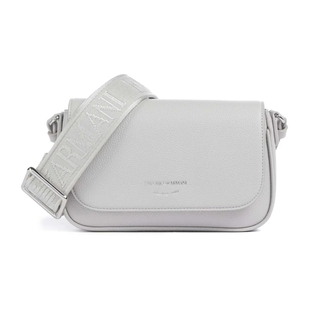 Emporio Armani Schoudertas met Logoprint Magneetsluiting Gray Dames