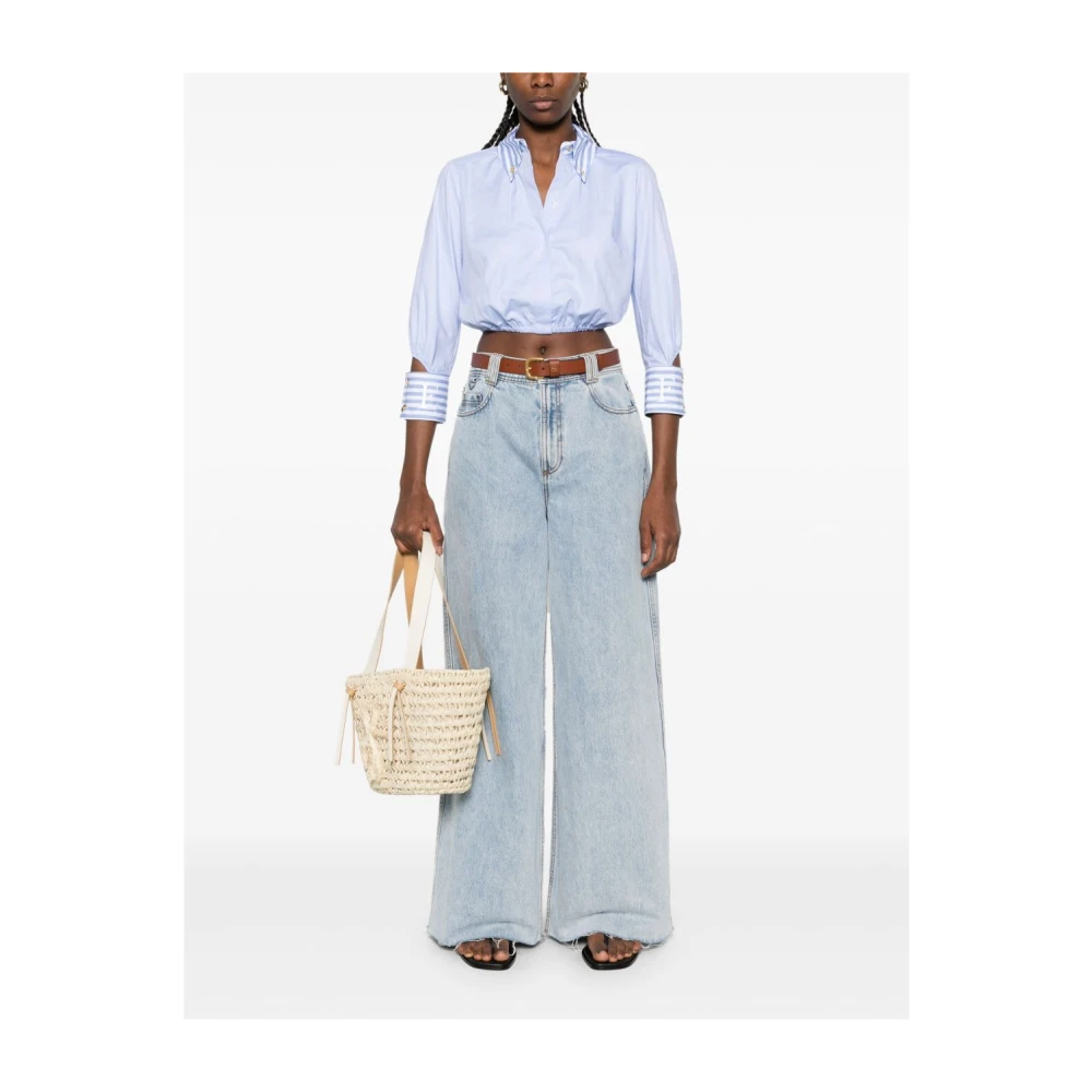 Elisabetta Franchi Stijlvolle Blouse Collectie Blue Dames