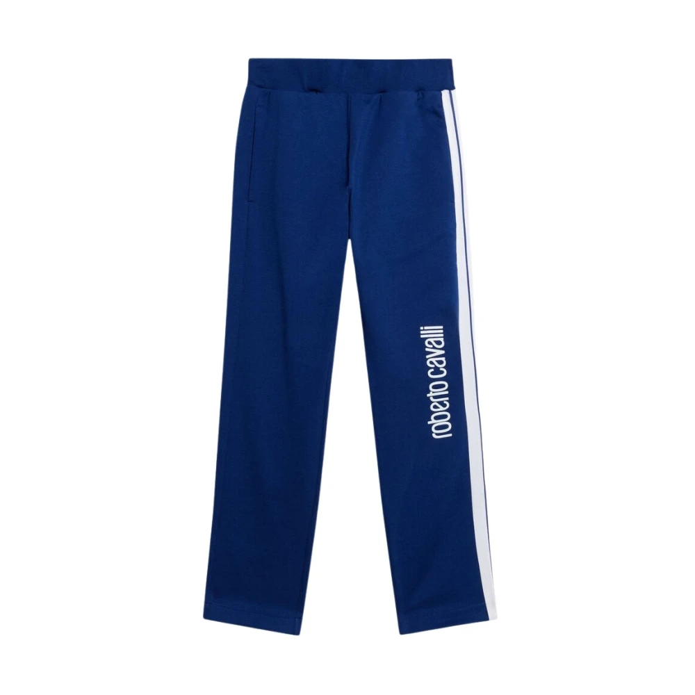 Roberto Cavalli Boys Blue Cotton Trousers - Sweatpants - 10 Y - Kids