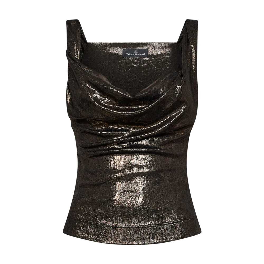 Vivienne Westwood Metallic Draped Top - Female - Sleeveless Tops - Brown - S - Tops - Image 2