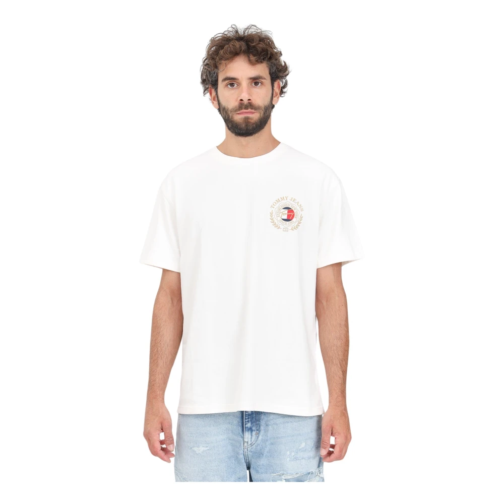 Tommy Jeans Korte Mouw Logo Print T-shirt White Heren